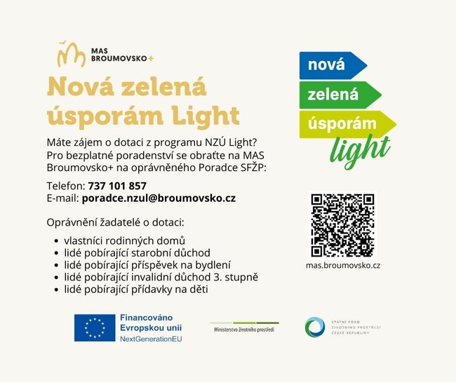 Novinky v programu Nová zelená úsporám Light (na Broumovsku) 