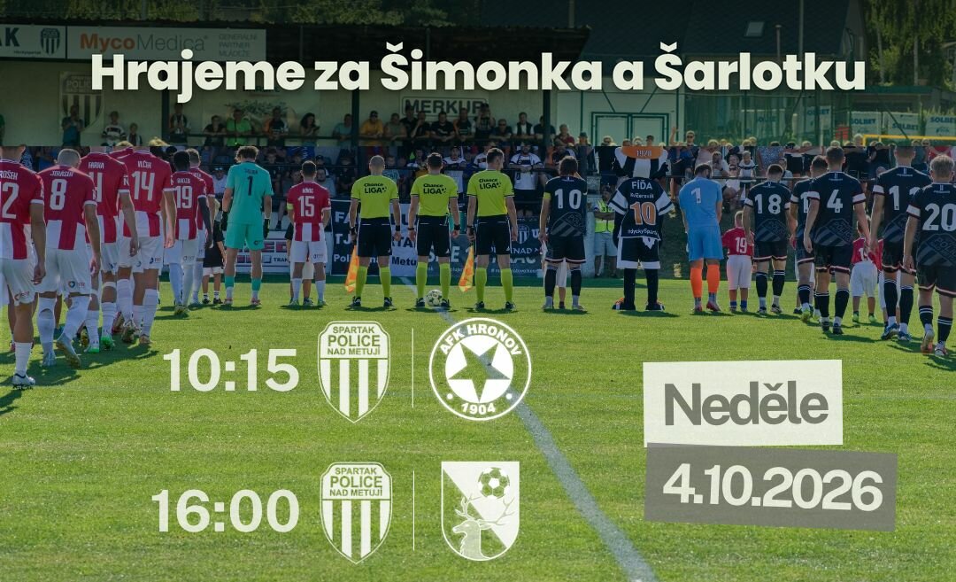 Za každý gól tisícikoruna. Spartak Police pořádá charitativní turnaj