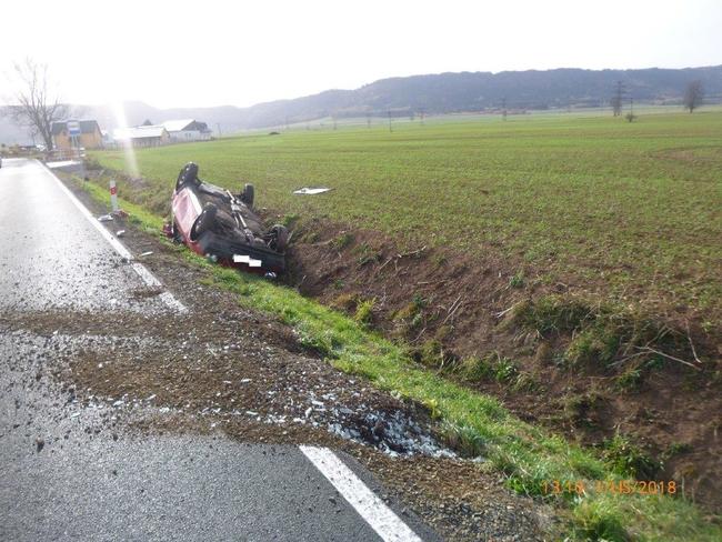 Na Broumovsku se nějak často převrací auta