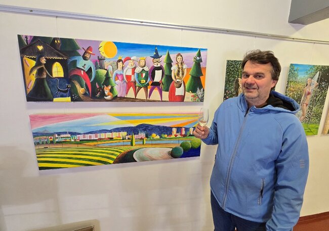 Barevný svět Josefa Rýdla rozzářil Galerii Kerim v Meziměstí