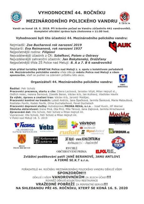 Do okolí Police nad Metují vyrazilo 441 vandrovníků