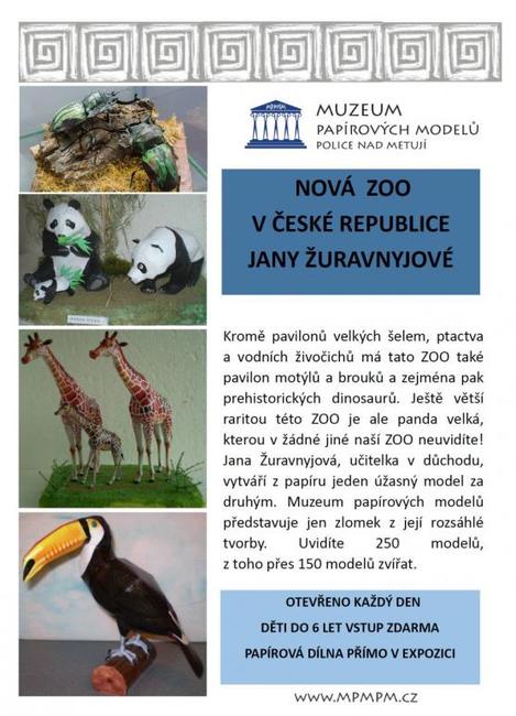 Muzeum papírových modelů připravilo pro návštěvníky novou podzimní výstavu s názvem Nová ZOO v České republice
