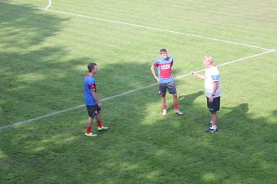 Česká fotbalová reprezentace s trenérem Radkem Bejblem měla soustředění v Broumově 