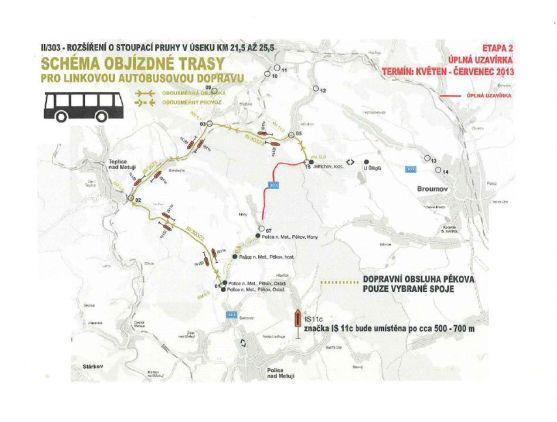 V úterý začne pro autobusy platit objížďkový jízdní řád 