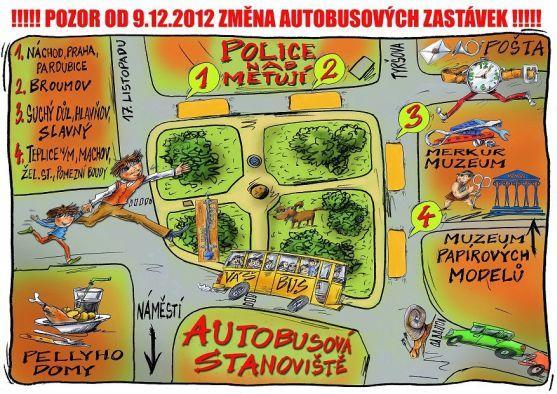 V Polici nad Metují mění stanoviště odjezdů autobusů