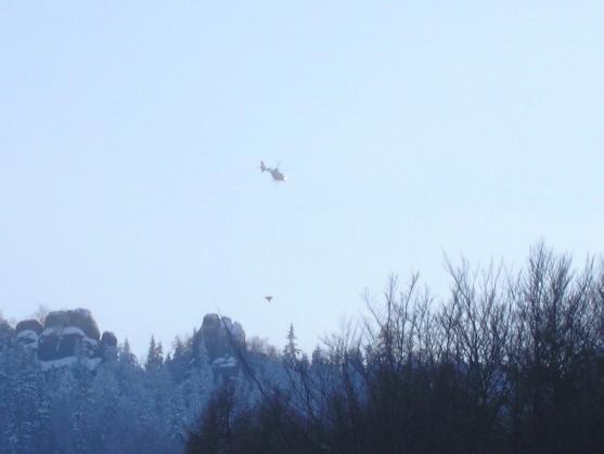 Vrtulník zachraňoval zraněného turistu v Broumovských stěnách