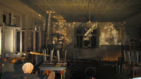 Hospoda na "Krymzu" v Křinicích u Broumova hořela