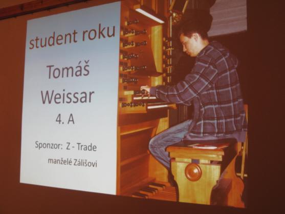 Studentem roku Gymnázia Broumov se stal Tomáš Weissar