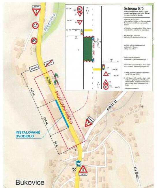 V Bukovici se bude dodělávat silnice. Dopravu budou opět řídit semafory