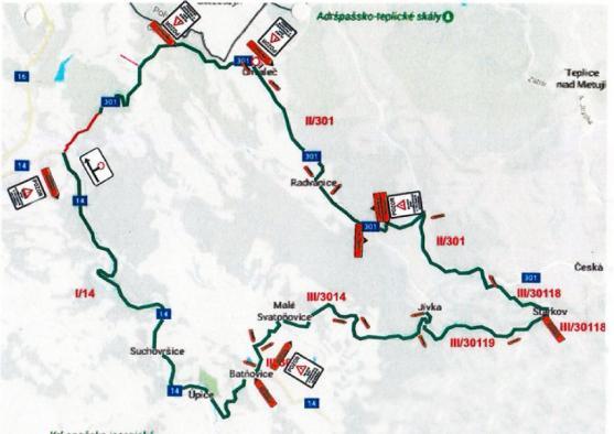 Řidiče čekají při cestě do Trutnova komplikace