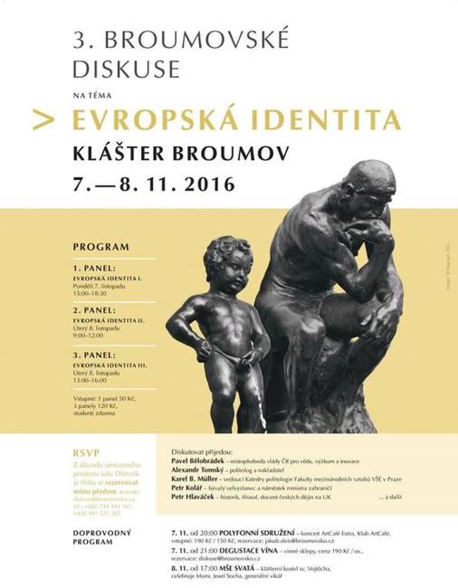 Broumovské diskuse nabídnou zamyšlení nad evropskou identitou. Diskutovat přijedou Kolář, Robejšek, Bělobrádek či Tomský
