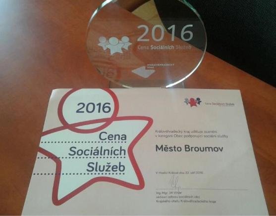 Broumov získal dvě ocenění za přínos v sociálních službách 2016