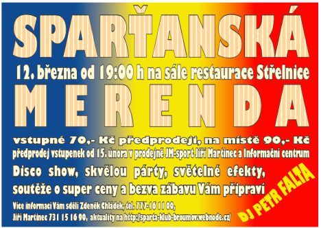 V sobotu se koná jedna z nejtradičnějších broumovských akcí: Sparťanská merenda