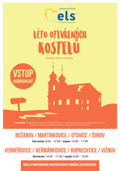 Unikátní broumovské kostely budou otevřeny pro turisty po celé léto