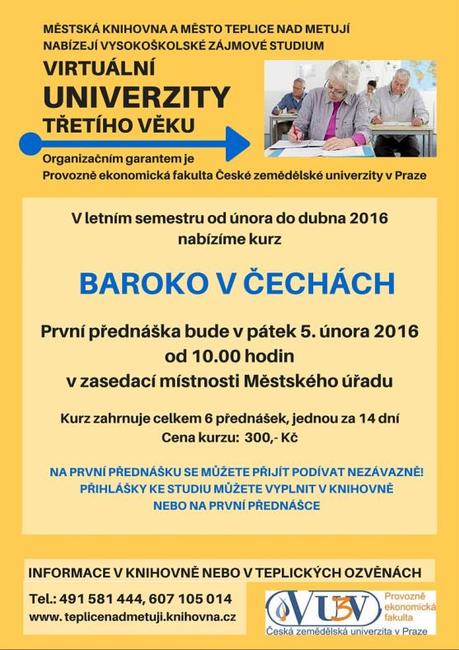 V pátek začne v Teplicích nad Metují Virtuální Univerzita třetího věku