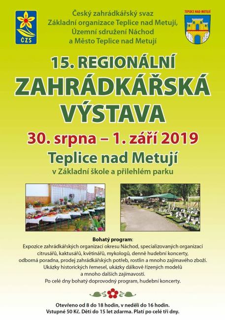Zahrádkáři se chystají na výstavu do Teplic nad Metují