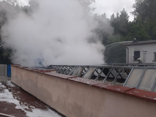 Hořela kotelna v areálu firmy Veba v Broumově - Olivětíně