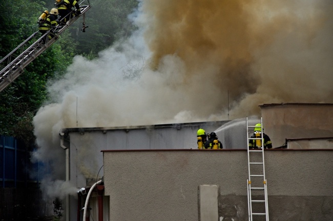 Hořela kotelna v areálu firmy Veba v Broumově - Olivětíně