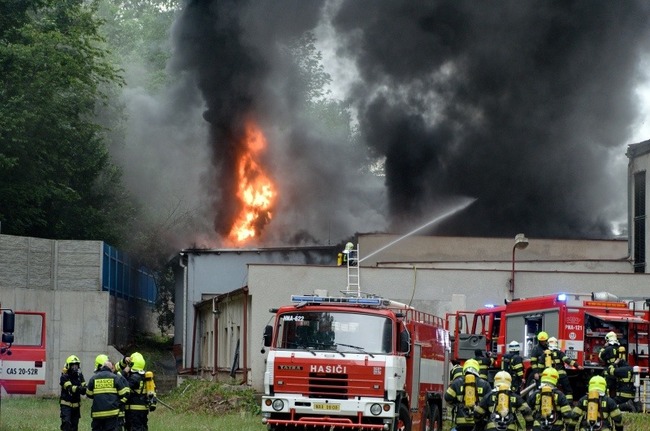 Hořela kotelna v areálu firmy Veba v Broumově - Olivětíně