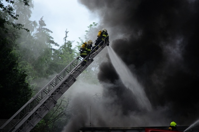 Hořela kotelna v areálu firmy Veba v Broumově - Olivětíně
