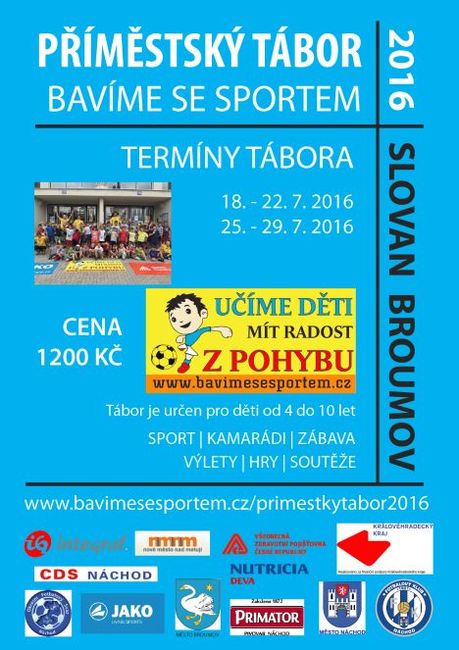 Na léto je připravený Příměstský tábor zaměřený na všeobecnou pohybovou gramotnost dětí