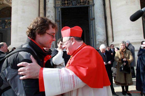 Martin Lanži z římsko-katolické farnosti v Broumově o slavnosti, na které ve Vatikánu Dominik Duka převzal od papeže kardinálské symboly