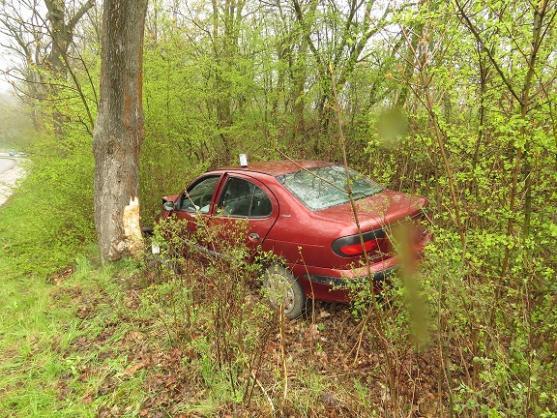 Cizincův vůz skončil ve stromě. Opuštěný a bez poznávacích značek