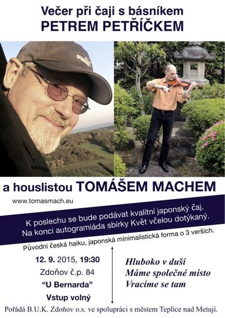 Japonský čaj, básně, housle. To vše nabídne sobotní večer ve Zdoňově 