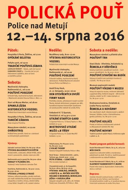 Nabídka akcí na Broumovsku pro víkend od 12. do 14. srpna