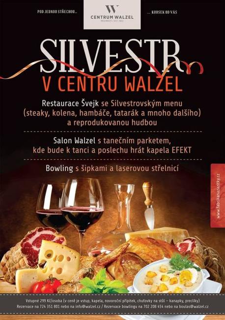 Silvestr v Centru Walzel nabídne živou hudbu a široké jídelní menu