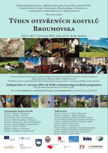 Týden otevřených kostelů Broumovska je připraven