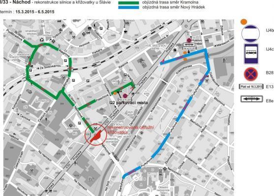 V neděli začnou dopravní komplikace v Náchodě a v Novém Městě nad Metují 
