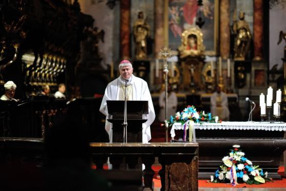 Václav Malý v Broumově sloužil mši a besedoval