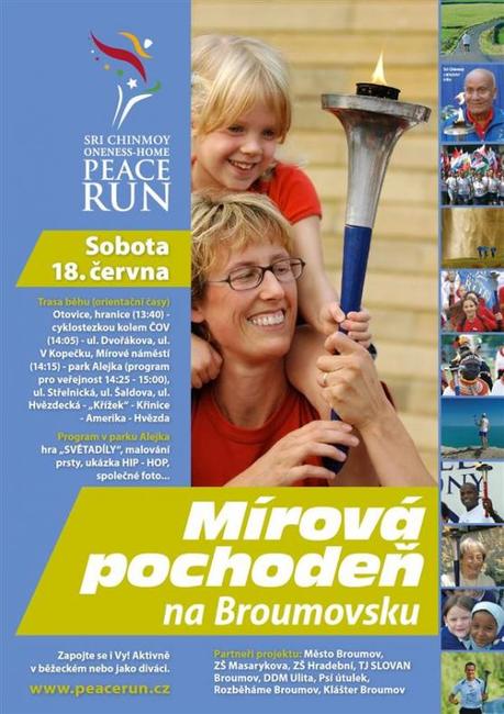 Nejdelší štafetový běh na světě Peace Run na své cestě přes celou Evropu proběhne Broumovem
