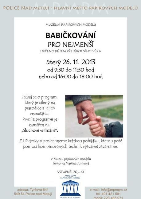 Muzeum papírových modelů připravilo program cílený na mezigenerační setkávání