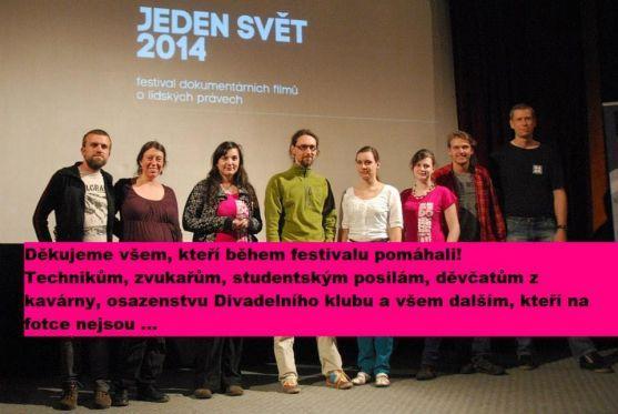 Festival dokumentárních filmů Jeden svět skončil. Děkujeme! 