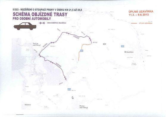 Během rekonstrukce silnice přes Pasa bude doprava vedena přes Bohdašín a Lachov