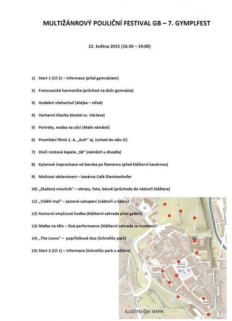 Multižánrový pouliční festival v režii Gymnázia Broumov - 7. Gymplfest 