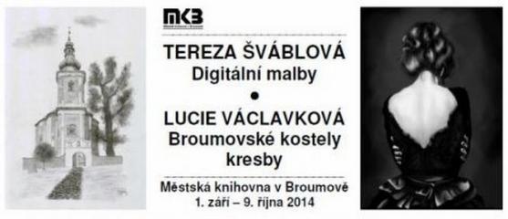 Svoji tvorbu v broumovské knihovně vystavují Tereza Šváblová a Lucie Václavková 