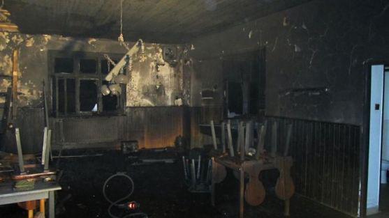 Hospoda na "Krymzu" v Křinicích u Broumova hořela