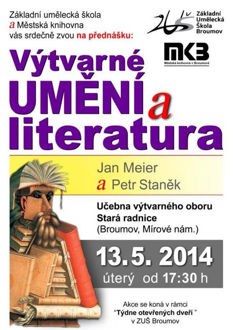 Jan Meier a Petr Staněk uvedou přednášku na téma výtvarné umění a literatura 