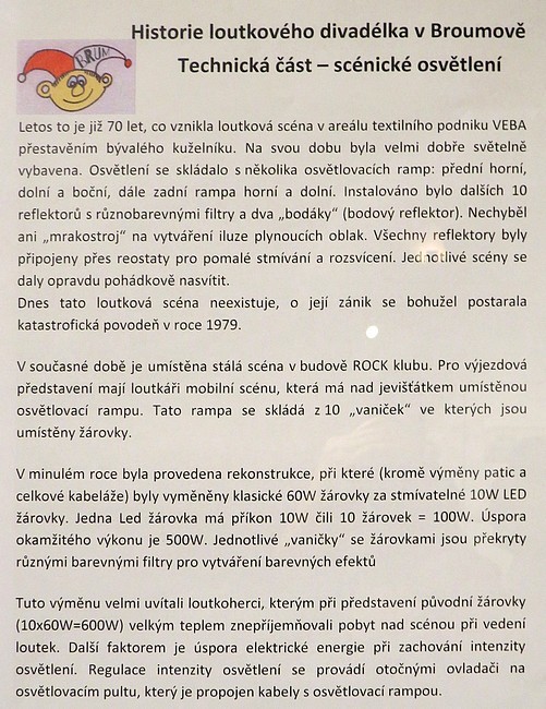 Loutkové divadélko BRUM Broumov slaví v těchto dnech 70 let od svého založení