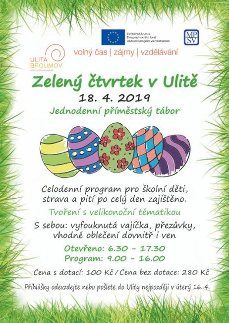 Nabídka akcí na Broumovsku pro víkend od 19. do 21. dubna