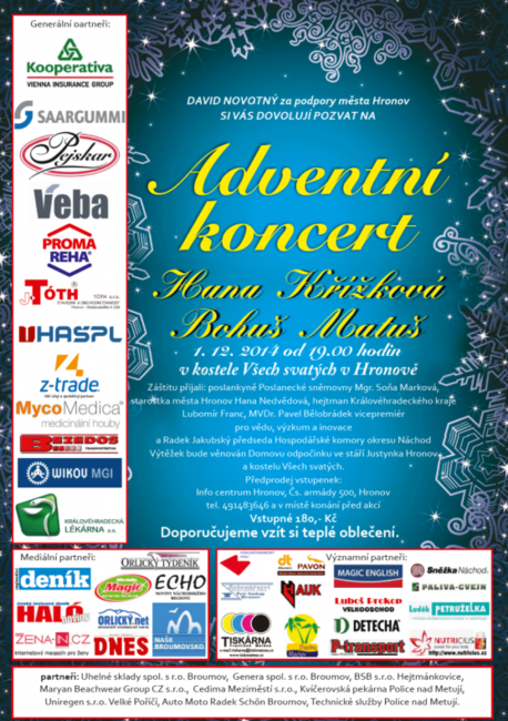 Série Adventních koncertů Davida Novotného podpoří charitu 