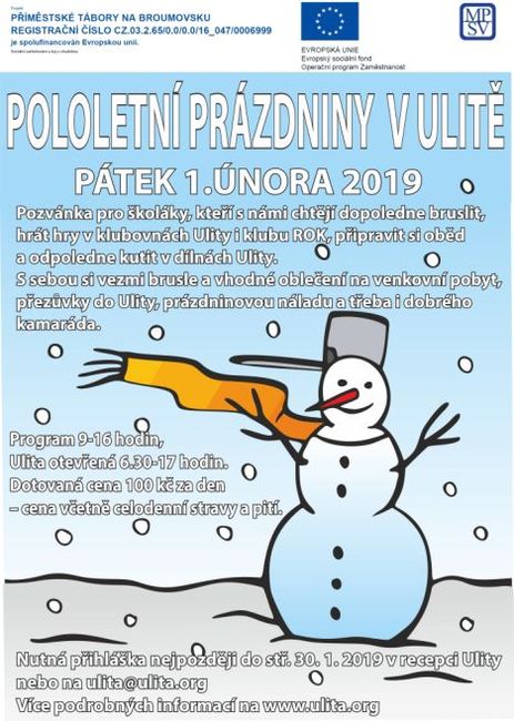 Nabídka akcí na Broumovsku pro víkend od 1. do 3. února