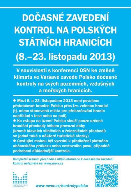 Polsko zavedlo dočasné kontroly na státních hranicích