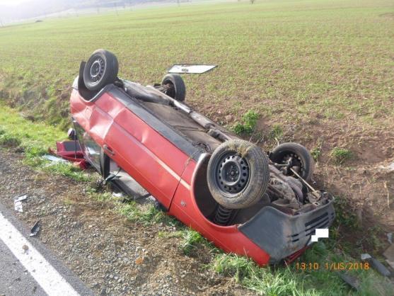 Na Broumovsku se nějak často převrací auta