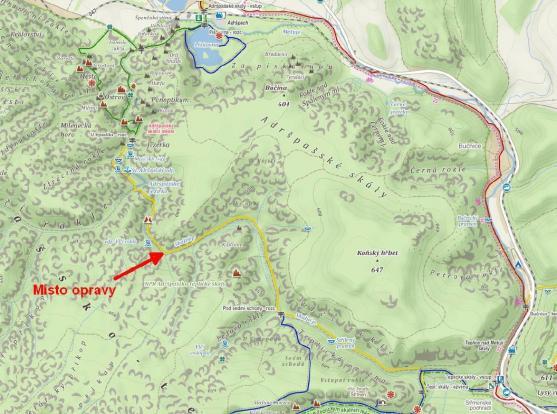 Ve Vlčí rokli probíhá oprava turistické lávky