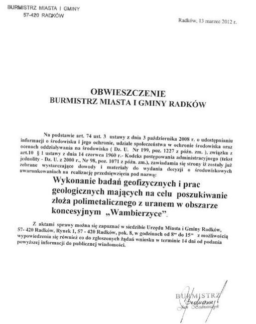 Těžba uranu kousek od Broumova je podle sdružení občanů reálnou hrozbou
