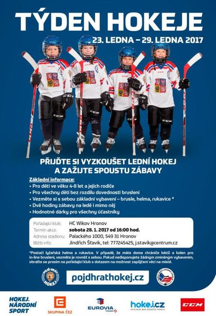 Hronovský hokejový oddíl zve děti na svůj led